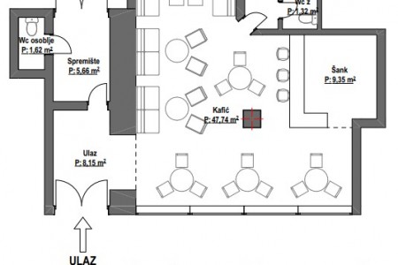 Beli&scaron;će, centar, poslovni prostor - caffe bar, 79,74 m2